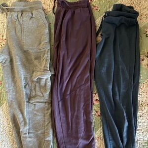 Lot 3 Pr Sweatpants H&M Forever 21 Small Medium Grey Purple Blue